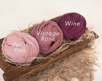 Pick One Cheesecloth Wrap, 32” x 100” stretched, Pinks, for Newborn Photography