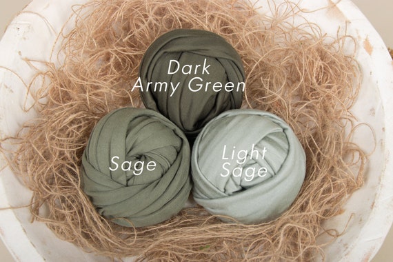 Stretchy Newborn Photography Wraps, Sage Greens, 16 x 58 plus stretch, Newborn Prop Backdrop