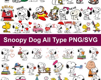 300 Snoopy Dog PNG, cartoon dog bundle, puppy PNG, vintage dog clipart, cartoon style, funny dog, digital download, sublimation design