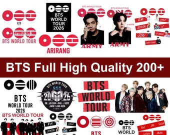 BTS Arirang World Tour 2026 svg Bundle, Kpop Concert Shirt Designs, Cricut Silhouette Cut Files, BTS Member Signatures PNG, We Are Back