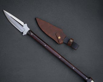 Lancia vichinga forgiata a mano / Oggetto da collezione fantasy medievale / ShadowEdgeDamascus