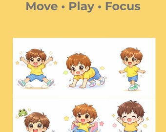 Sensory Break Cards | 12 Movement Activities | ADHD Autism Support | Gross Motor | Printable PDF | Physiotherapist Designed | SEL Kids
