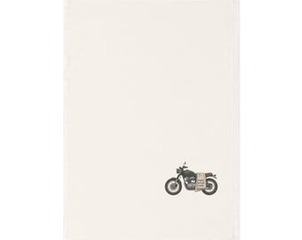 Asciugamano da motociclista vintage, decorazioni per il bagno in stile biker retrò, asciugamano da bagno classico da motociclista, Iron and Soul Co.