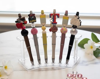Handmade Teacher Silicone Beaded Pen, Teacher Appreciation Gift, Metal Ballpoint Refillable Black Ink
