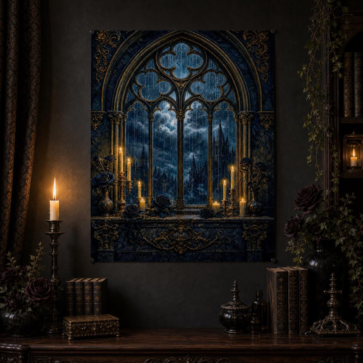 Haunted Cathedral Poster Gothic Window Wall Art Dark Academia Decor ...