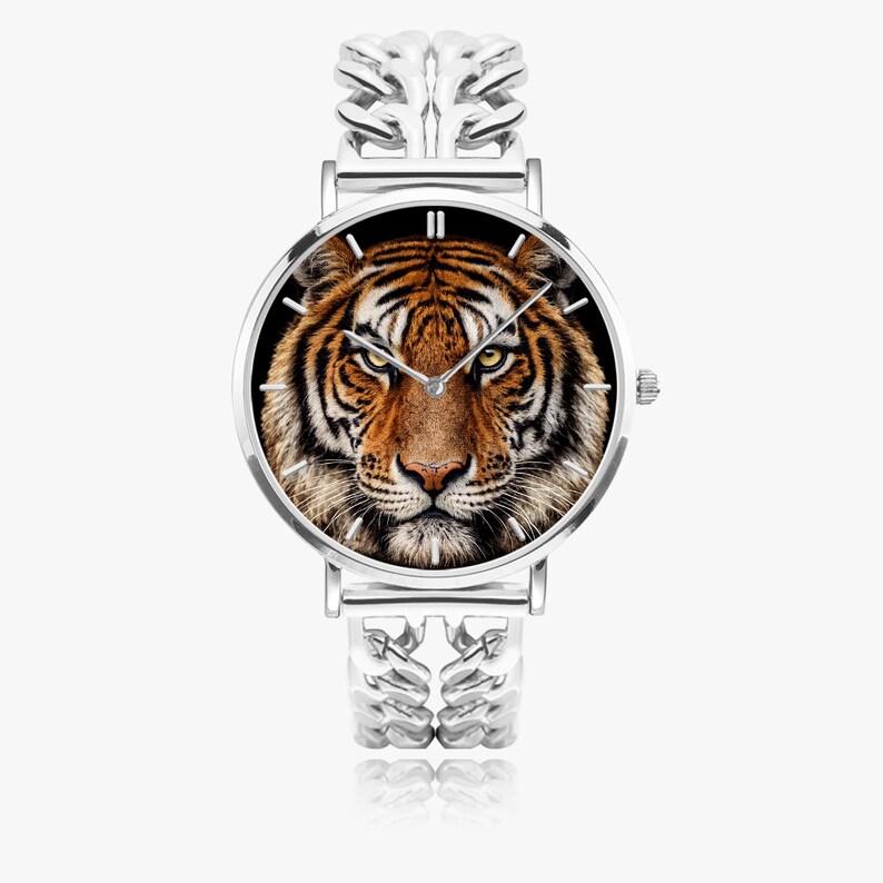 Tiger Zifferblatt Uhr Big Cat Quarz Armbanduhr Wildtiere Liebhaber Geschenk Hohl Zifferblatt Lederband Uhr Tiger Enthusiast Zubehör Bild 9