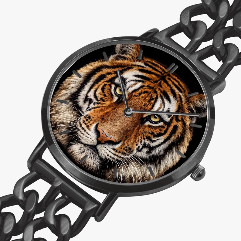 Tiger Zifferblatt Uhr Big Cat Quarz Armbanduhr Wildtiere Liebhaber Geschenk Hohl Zifferblatt Lederband Uhr Tiger Enthusiast Zubehör Bild 7