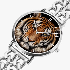 Tiger Zifferblatt Uhr Big Cat Quarz Armbanduhr Wildtiere Liebhaber Geschenk Hohl Zifferblatt Lederband Uhr Tiger Enthusiast Zubehör Bild 4