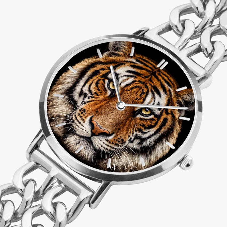 Tiger Zifferblatt Uhr Big Cat Quarz Armbanduhr Wildtiere Liebhaber Geschenk Hohl Zifferblatt Lederband Uhr Tiger Enthusiast Zubehör Bild 4