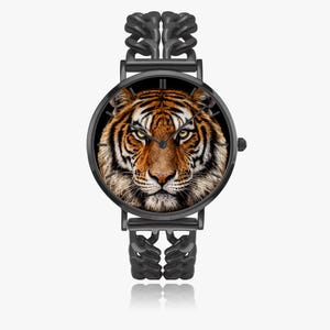 Tiger Zifferblatt Uhr Big Cat Quarz Armbanduhr Wildtiere Liebhaber Geschenk Hohl Zifferblatt Lederband Uhr Tiger Enthusiast Zubehör Bild 8