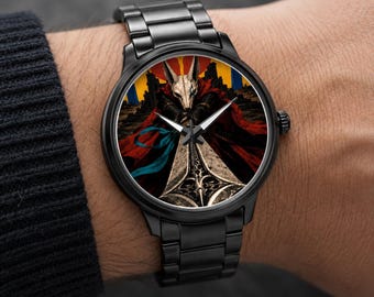 Anubis Warrior Watch Desert Guardian Timepiece Jackal Knight Fantasy Watch Ancient Empire Sword Watch Gothic Fantasy Gift