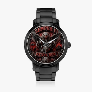 Devil Dog Marine Corps Heritage Watch Semper Fi Militair veteraan Cadeau United States Marine Corps Tribute-uurwerk
