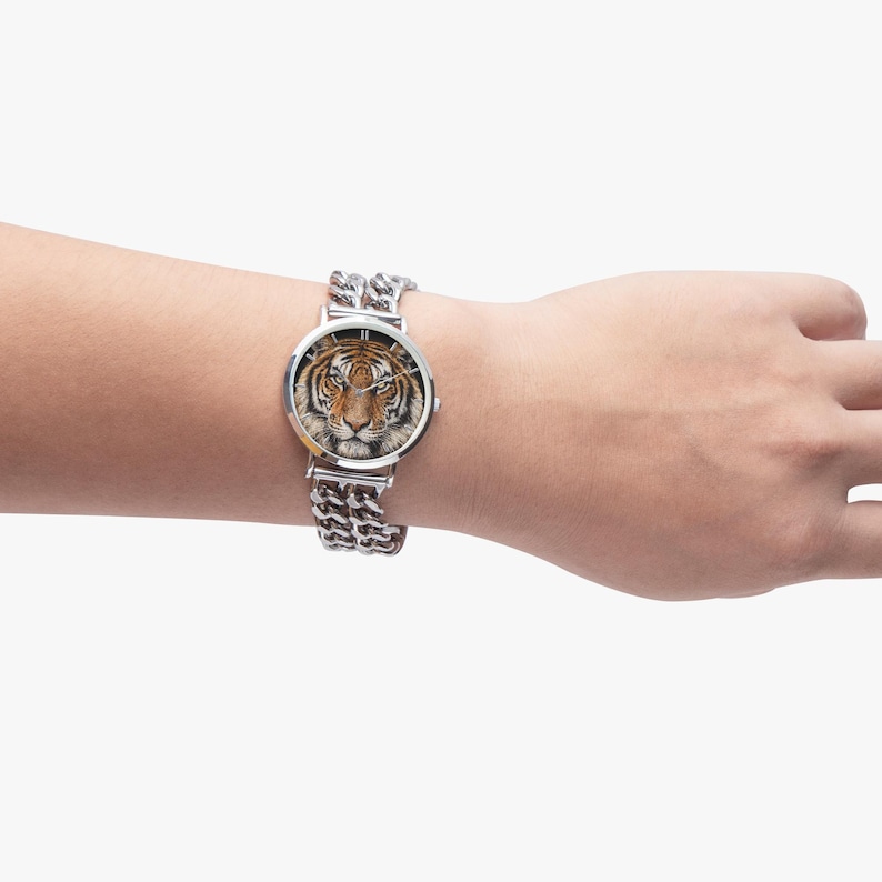 Tiger Zifferblatt Uhr Big Cat Quarz Armbanduhr Wildtiere Liebhaber Geschenk Hohl Zifferblatt Lederband Uhr Tiger Enthusiast Zubehör Bild 11