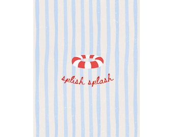 Coastal Summer Wall Art | Splish Splash Print | Beach House Decor | Nautical Aesthetic Poster