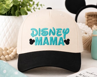 Disney Mama Hat Embroidered | Adjustable Baseball Cap | Vacation Outfit | Cute Mom Gift | Mouse Ears Hat
