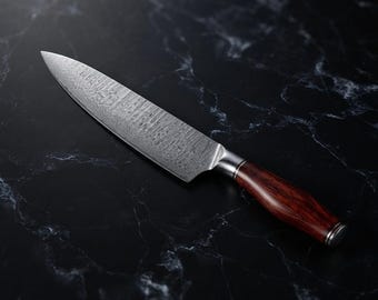 Damascus Chef Knife Handmade Kitchen Cutlery with Rosewood Handle Forged Cooking Blade BBQ Meat Slicer Christmas Gift