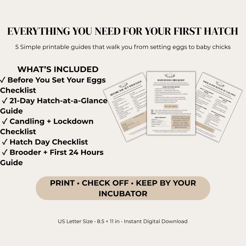 Printable Chicken Hatching Chart.pdf Chicken Hatching Checklist, 21-day Incubation Guide, Candling ...