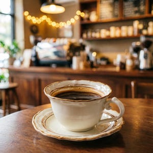 Rustikale französische Keramik Kaffeetasse & Untertasse Set - Wabi Sabi Kiln Glasierter Becher