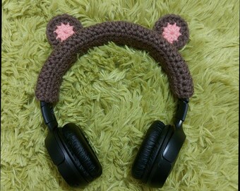 Mönster för virkade hörlursskydd med björnöron | DIY Headset Cozy (digital nedladdning)