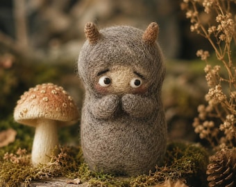 Introvertiertes Waldmonster, Nadelfilz für emotionale Unterstützung, Nadelfilz, Cottagecore Geschenk
