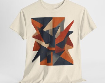 Abstraktes geometrisches Explosion T-Shirt | Avantgarde Shattered Art | Sand & Natur Tee