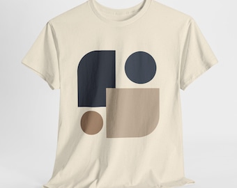 Modernist geometrisches T-Shirt | Strukturelle Bauhaus Kunst | Sand & Natur Tee