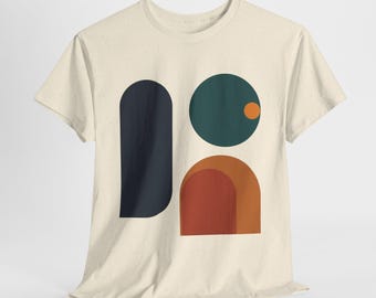 Modernist Bauhaus T-Shirt | Abstrakte geometrische Kunst | Sand & Natur Tee