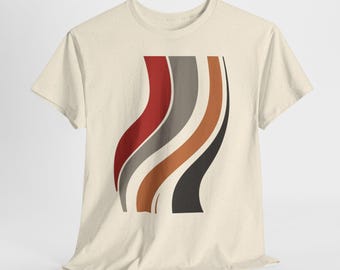 Retro Wellenlinien T-Shirt | 70er Jahre Groovy | T-Shirt aus natürlicher Baumwolle