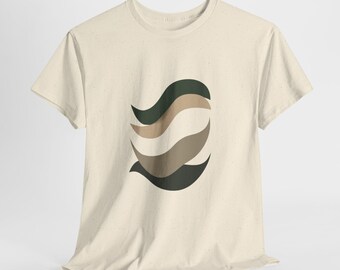 Abstraktes Zen Wellen T-Shirt | Moderne Fluss Grafik | Sand & Natur Tee