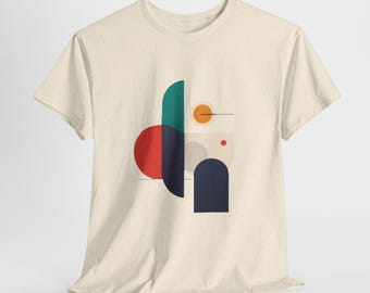 Modernist Bauhaus T-Shirt | Abstrakte geometrische Kunst | Sand & Natur Tee