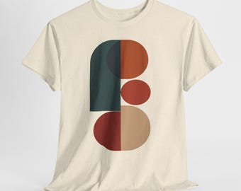 Abstraktes geometrisches T-Shirt | Modernist Stacked Art | Sand & Natur Tee