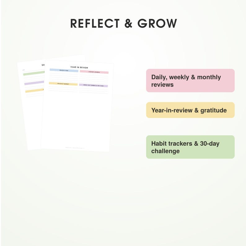 Goals Reflection Workbook Smart Setting Planner Vision Board Habit ...