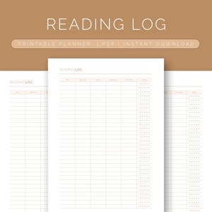 Book Tracker Reading Log Warm Beige | Progress List Printable PDF A4 US Letter Journal Planner Download
