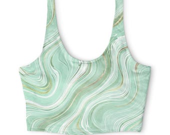 Mint Marble Swirl Sport-BH | Schnittmuster Activewear