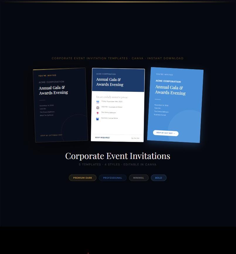 Invitational Event Corporate Event Invitation Template Canva | Elegant Professional ...