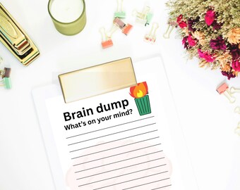 Brain Dump Printable | Mental Clarity Journal, Productivity Planner (Digital Download)