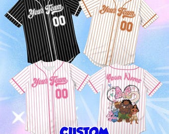 Custom Moana Baseball Jersey, Personalized Family Vacation Shirt, Cute Stitch Maui Apparel, Whimsical Girls Birthday Gift Outfit