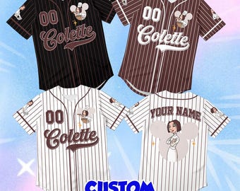 Personalized Colette Ratatouille Shirt, Custom Disney Baseball Jersey, Whimsical Cooking Lover Gift, Unique Couples Vacation Outerwear