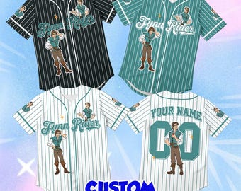 Flynn Rider Baseball Jersey, Custom Disney Character Apparel, Personalized Thief Name Shirt, Striped Tangled Smolder Outfit Gift for Men