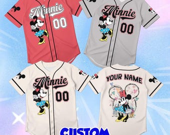 Personalised Disney Toddler Jersey | Customised Minnie Mouse Kids Sport Top | Unique Infancy Birthday Clothing | Retro Character Wear