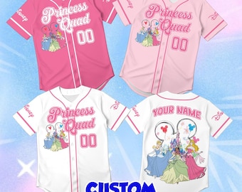 Custom Princess Quad Toddler Baseball Shirt, Personalized Cinderella Costume, Magic Theme Kid Sports Jersey, Royal Character Birthday Clothe