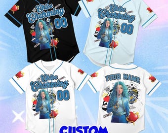 Custom Chloe Charming Toddler Baseball Jersey, Personalized Disney Descendants Kid Shirt, Auradon Graphic Tee, Magic Royal Birthday Gift