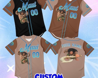 Personalized Maui Toddler Jersey, Custom Disney Character Kids Clothes, Cute Island Voyage Apparel, Whimsical Boy Birthday Outfit