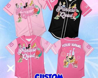 Personalized Princess Squad Toddler Jersey, Custom Disney Royalty Kids Clothes, Cute Castle Apparel, Whimsical Ariel Tiana Birthday Outfit