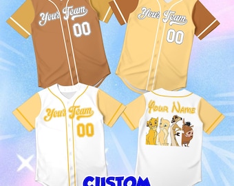 Custom Lion King Baseball Jersey, Personalized Family Vacation Shirt, Cute Simba Nala Apparel, Whimsical Safari Birthday Gift Outfit