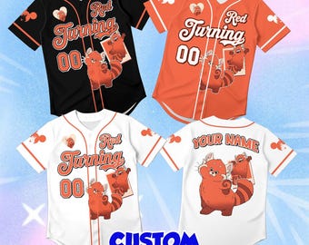 Personalized Red Panda Toddler Jersey, Custom Disney Character Kids Clothes, Cute Toronto Magic Apparel, Whimsical Meilin Birthday Outfit