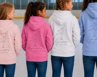 Kinder Hoodie Figure Skating I Stylischer Eiskunstlauf Hoodie für kleine Eislauffans