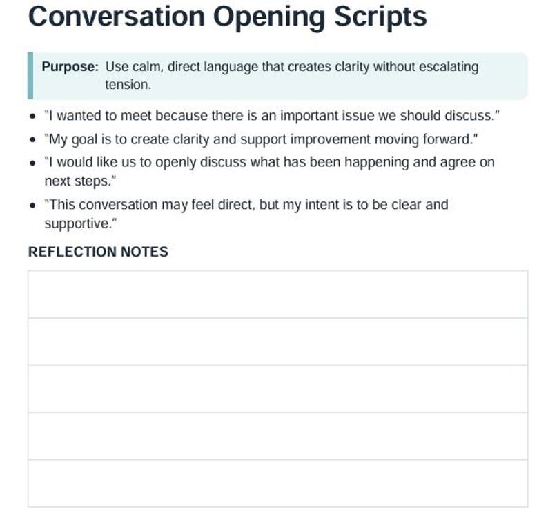 Difficult Conversation Workbook for Managers Leadership Coaching ...