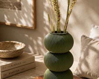 KIERA Vase – Luxury Neutral Decor, Contemporary Sculptural Vase, Modern Minimalist Home Decor, Designer Style Decorative Vase