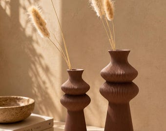 NAOMI Vase Set – Curved Sculptural Vase, Cozy Interior Accent, Neutral Decorative Piece, Gift for Home Lovers